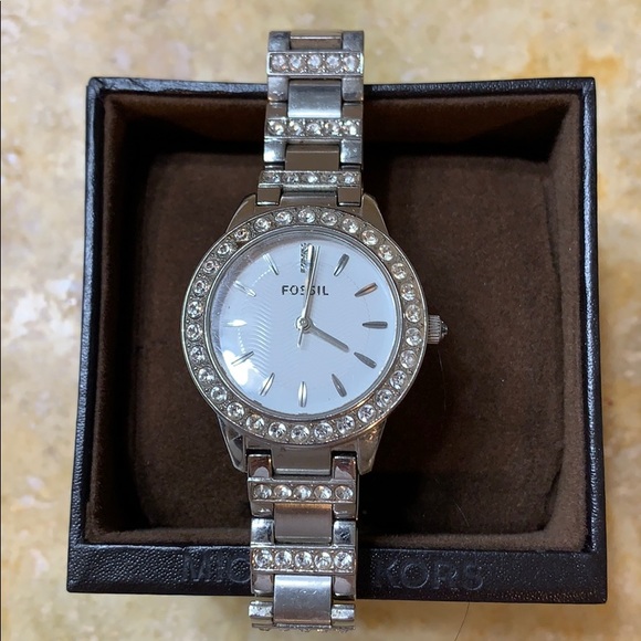 Fossil Silver Rhinestone Watch - Picture 1 of 3